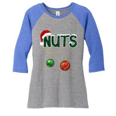 Chest Nuts Funny Matching Golden Chestnut Christmas Funny Gift Women's Tri-Blend 3/4-Sleeve Raglan Shirt