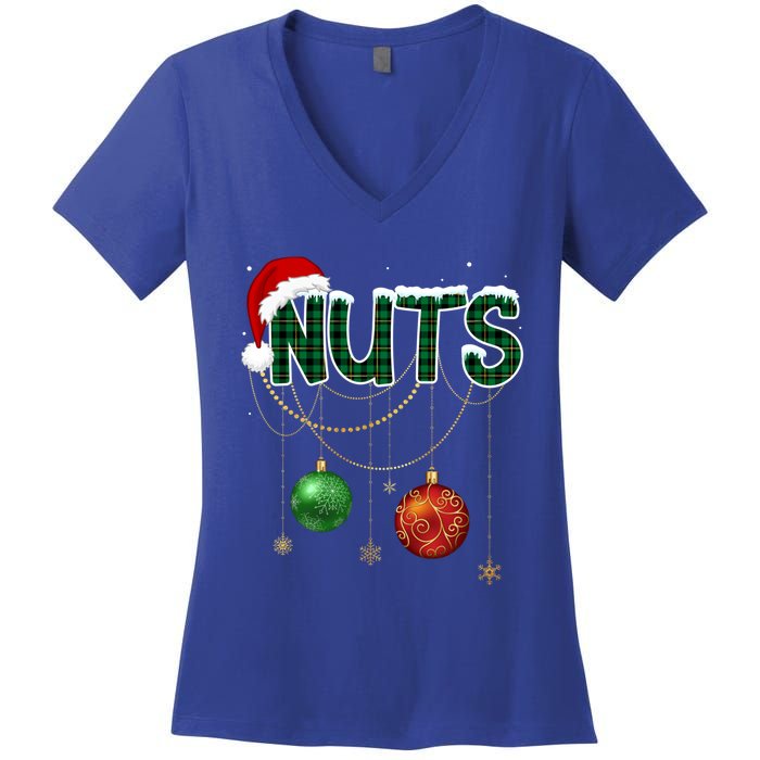 Chest Nuts Funny Matching Golden Chestnut Christmas Funny Gift Women's V-Neck T-Shirt