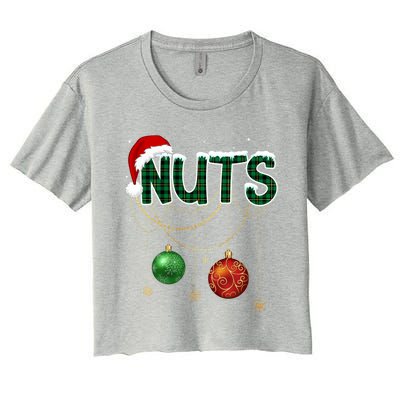 Chest Nuts Funny Matching Golden Chestnut Christmas Funny Gift Women's Crop Top Tee