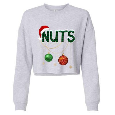 Chest Nuts Funny Matching Golden Chestnut Christmas Funny Gift Cropped Pullover Crew