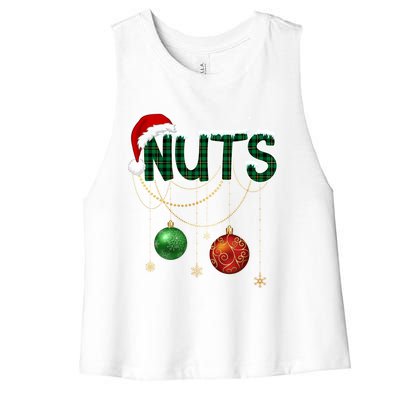 Chest Nuts Funny Matching Golden Chestnut Christmas Funny Gift Women's Racerback Cropped Tank