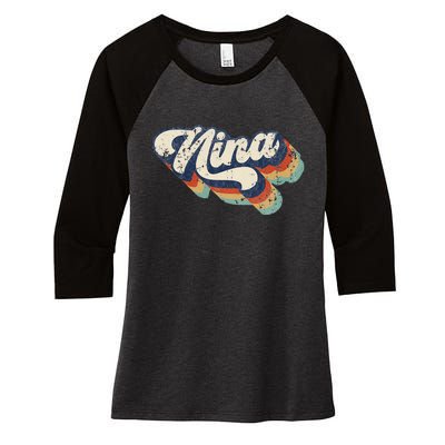 Cute Nina For Grandma Best Nina Ever MotherS Day Women's Tri-Blend 3/4-Sleeve Raglan Shirt