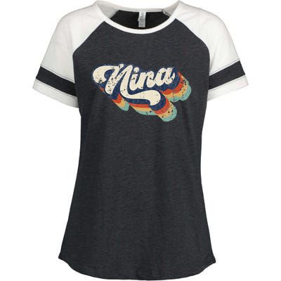 Cute Nina For Grandma Best Nina Ever MotherS Day Enza Ladies Jersey Colorblock Tee