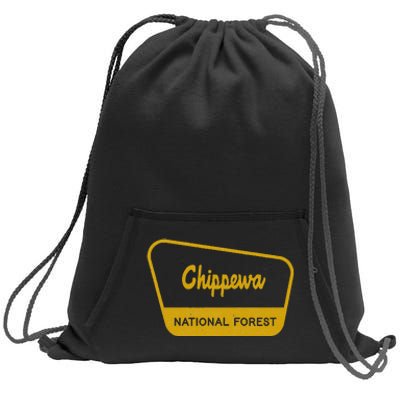 Chippewa National Forest Vintage Inspired Sign Graphic Sweatshirt Cinch Pack Bag