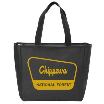 Chippewa National Forest Vintage Inspired Sign Graphic Zip Tote Bag