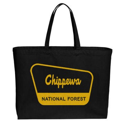 Chippewa National Forest Vintage Inspired Sign Graphic Cotton Canvas Jumbo Tote