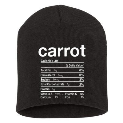 Carrot Nutrition Facts Funny Thanksgiving Christmas Short Acrylic Beanie