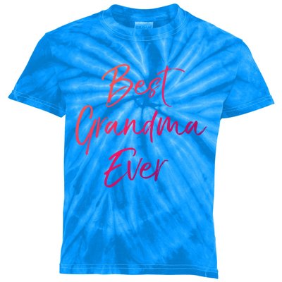 Cute New Grandmother Gift From Grand Best Grandma Ever Cool Gift Kids Tie-Dye T-Shirt