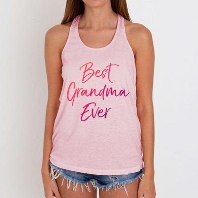 Cute New Grandmother Gift From Grand Best Grandma Ever Cool Gift Women's Knotted Racerback Tank