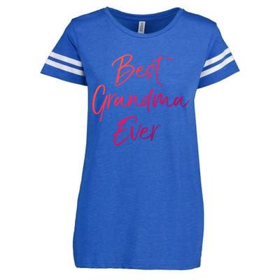 Cute New Grandmother Gift From Grand Best Grandma Ever Cool Gift Enza Ladies Jersey Football T-Shirt