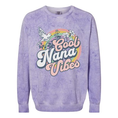 Cool Nana Grandma Retro Groovy And Pretty Gift Colorblast Crewneck Sweatshirt