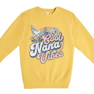 Cool Nana Grandma Retro Groovy And Pretty Gift Premium Crewneck Sweatshirt