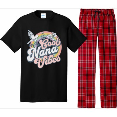 Cool Nana Grandma Retro Groovy And Pretty Gift Pajama Set