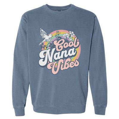 Cool Nana Grandma Retro Groovy And Pretty Gift Garment-Dyed Sweatshirt