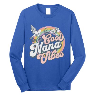 Cool Nana Grandma Retro Groovy And Pretty Gift Long Sleeve Shirt