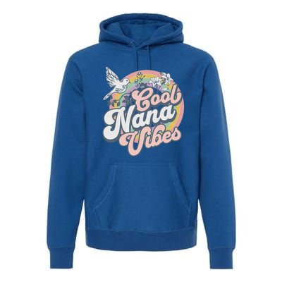 Cool Nana Grandma Retro Groovy And Pretty Gift Premium Hoodie