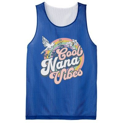 Cool Nana Grandma Retro Groovy And Pretty Gift Mesh Reversible Basketball Jersey Tank