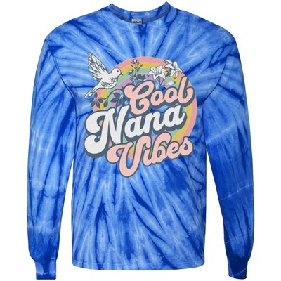 Cool Nana Grandma Retro Groovy And Pretty Gift Tie-Dye Long Sleeve Shirt