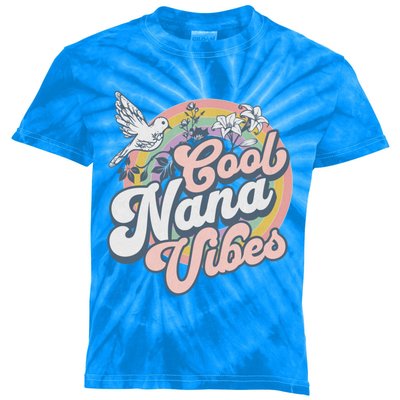 Cool Nana Grandma Retro Groovy And Pretty Gift Kids Tie-Dye T-Shirt