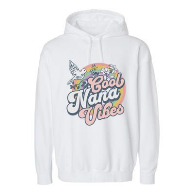 Cool Nana Grandma Retro Groovy And Pretty Gift Garment-Dyed Fleece Hoodie