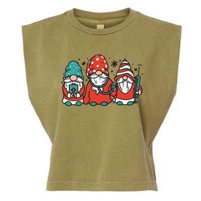 Christmas Nurse Gnomes Holiday Garment-Dyed Women's Muscle Tee