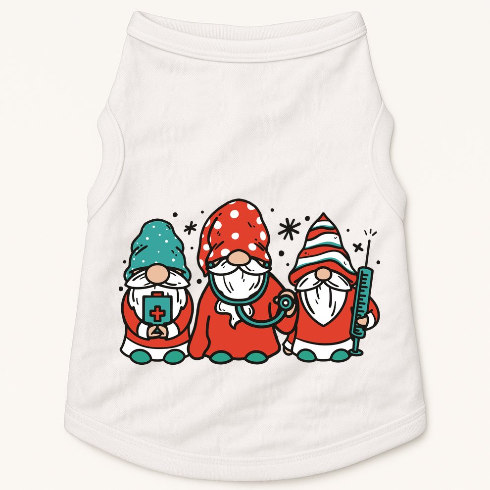 Christmas Nurse Gnomes Holiday Doggie Tank