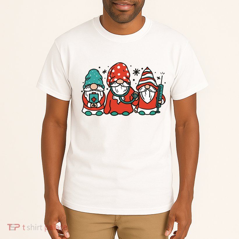 Christmas Nurse Gnomes Holiday Tall T-Shirt