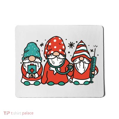 Christmas Nurse Gnomes Holiday Mousepad