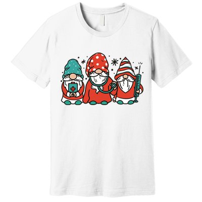 Christmas Nurse Gnomes Holiday Premium T-Shirt