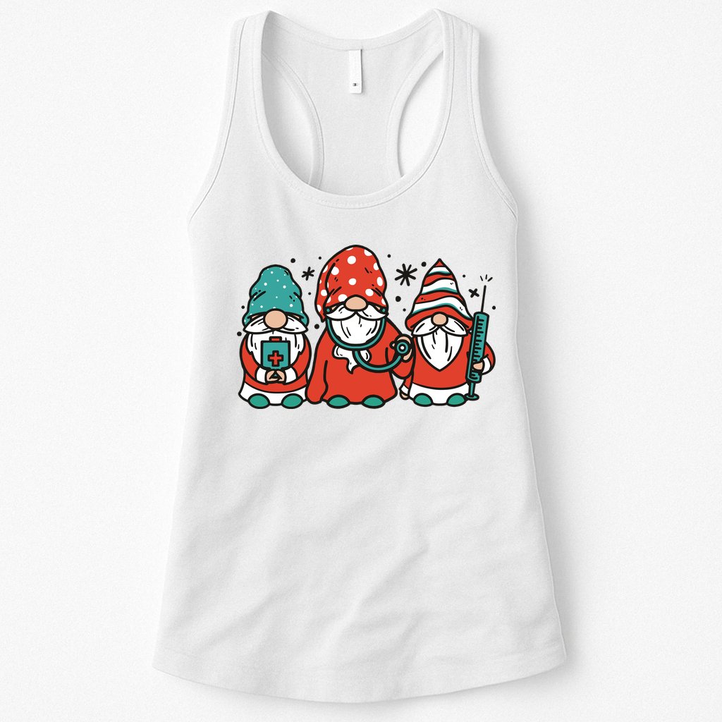 Christmas Nurse Gnomes Holiday Womens Tank Top