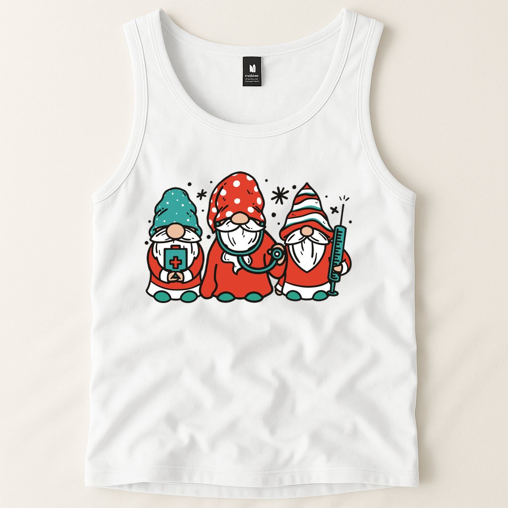 Christmas Nurse Gnomes Holiday Tank Top