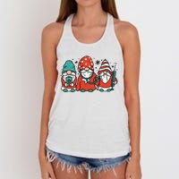 Christmas Nurse Gnomes Holiday Women's Knotted Racerback Tank