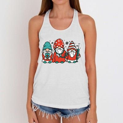 Christmas Nurse Gnomes Holiday Women's Knotted Racerback Tank