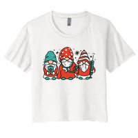 Christmas Nurse Gnomes Holiday Women's Crop Top Tee