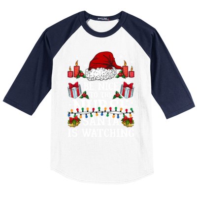 Christmas Nurse Gift Be Nice To The Nurse Santa Is Watching Meaningful Gift Baseball Sleeve Shirt