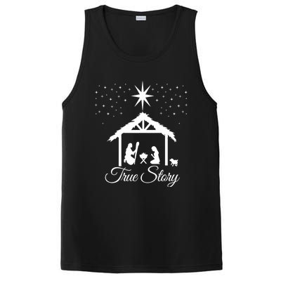 Christmas Nativity Gift True Story Nativity Scene Funny Gift Cute Gift PosiCharge Competitor Tank