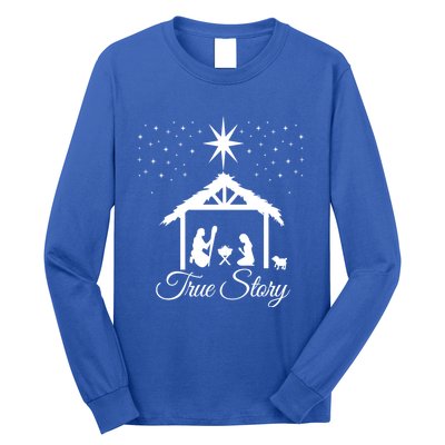 Christmas Nativity Gift True Story Nativity Scene Funny Gift Cute Gift Long Sleeve Shirt