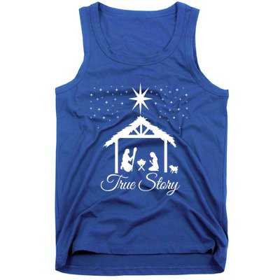 Christmas Nativity Gift True Story Nativity Scene Funny Gift Cute Gift Tank Top