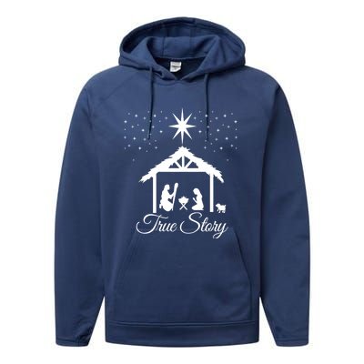 Christmas Nativity Gift True Story Nativity Scene Funny Gift Cute Gift Performance Fleece Hoodie