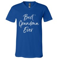 Cute New Grandmother Gift From Grand Best Grandma Ever Gift V-Neck T-Shirt