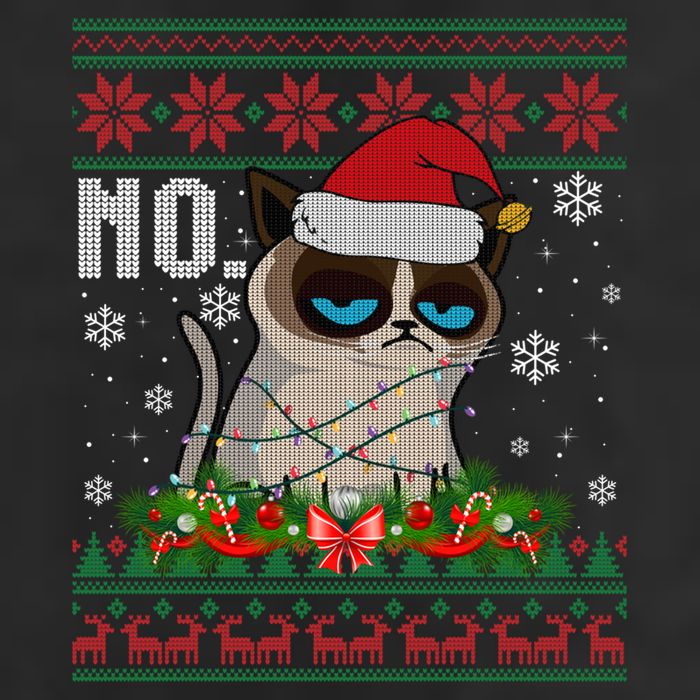 Cat No Grumpy Xmas Cats No Ugly Christmas Gift 7 Panel Mesh Trucker Snapback Hat