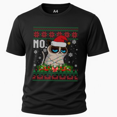 Cat No Grumpy Xmas Cats No Ugly Christmas Gift Performance Shirt