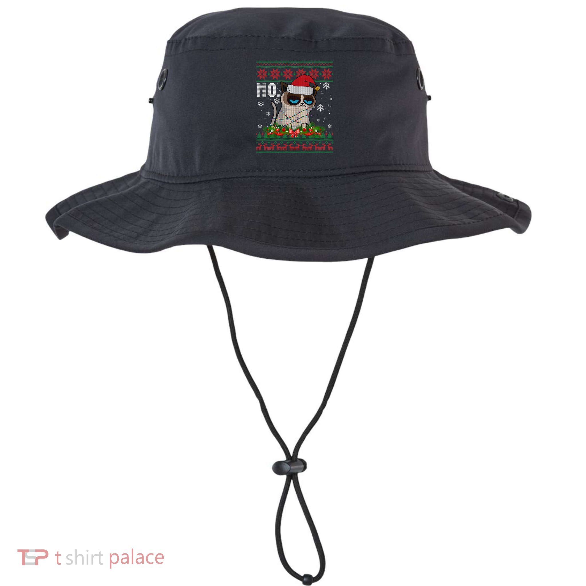 Cat No Grumpy Xmas Cats No Ugly Christmas Gift Bucket Hat