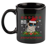 Cat No Grumpy Xmas Cats No Ugly Christmas Gift 11oz C Handle Ceramic Mug