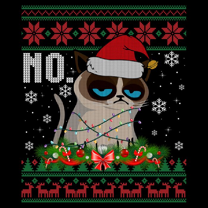 Cat No Grumpy Xmas Cats No Ugly Christmas Gift Cooling Performance Long Sleeve Crew