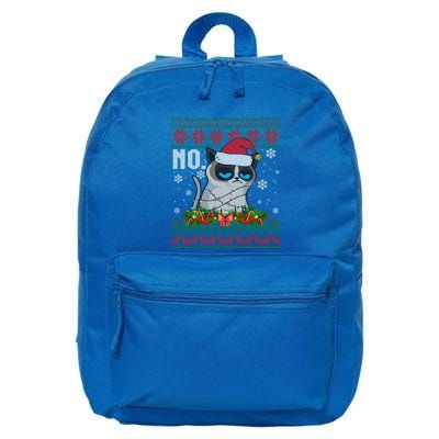 Cat No Grumpy Xmas Cats No Ugly Christmas Gift 16 in Basic Backpack