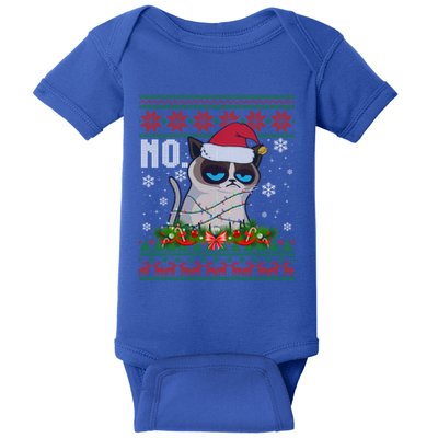 Cat No Grumpy Xmas Cats No Ugly Christmas Gift Baby Bodysuit