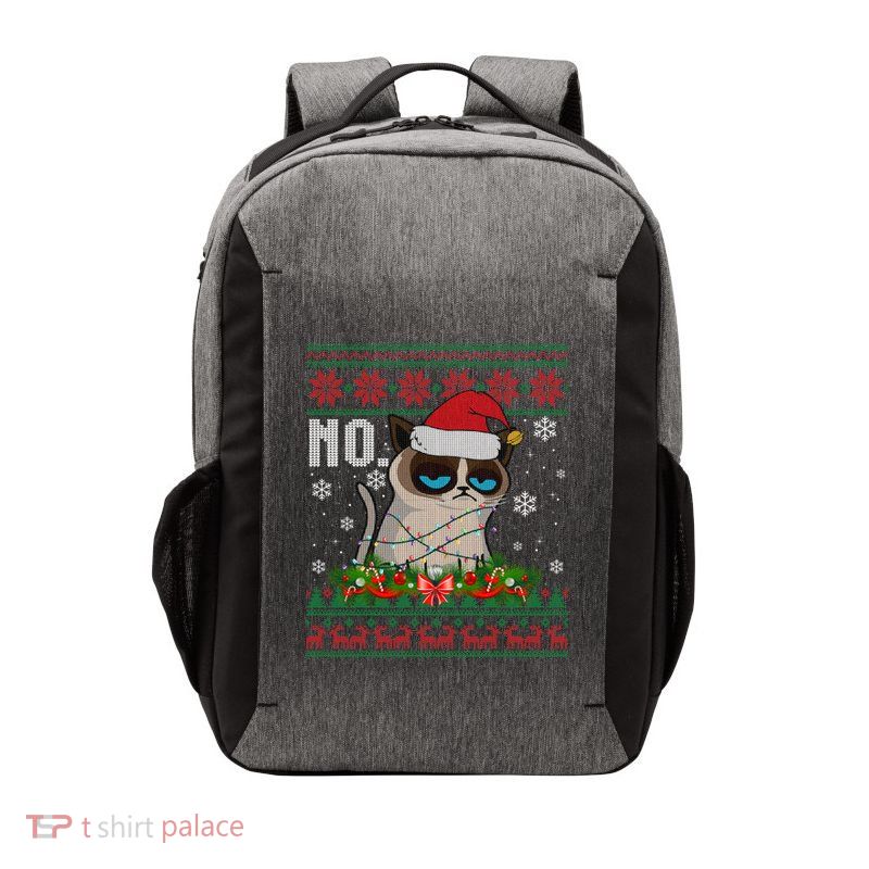 Cat No Grumpy Xmas Cats No Ugly Christmas Gift Vector Backpack