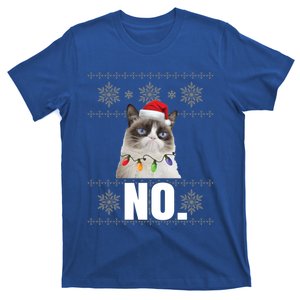 Cat No Grumpy Xmas Cats No Ugly Christmas Funny Gift Cute Gift T-Shirt