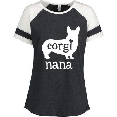 Corgi Nana Gift Corgi Grandma Dog Mom Lover Mother's Day Gift Enza Ladies Jersey Colorblock Tee